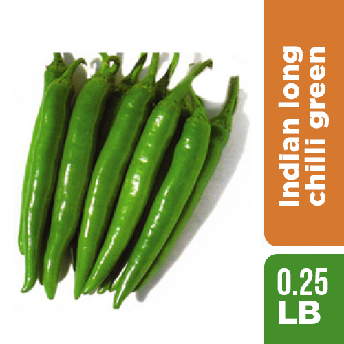 INDIAN LONG CHILLI GREEN [ PRICE SHOWN FOR 0.25 LB ]