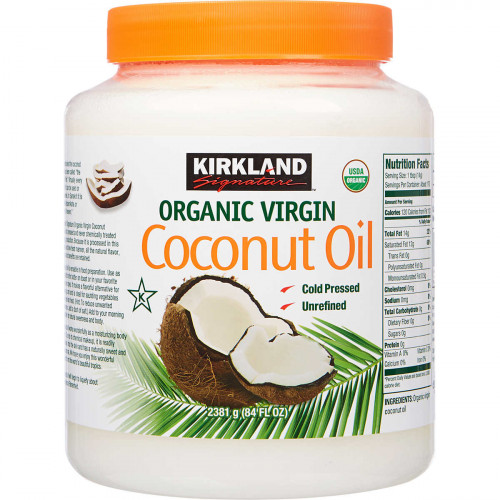 ORGANIC COCONUT OIL VIRGIN KIRKLAND - 2.48 LTS / 84 OZ