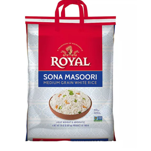 MEDIUM GRAIN SONA MASOORI RICE ROYAL - 9.08 KGS / 20 LBS