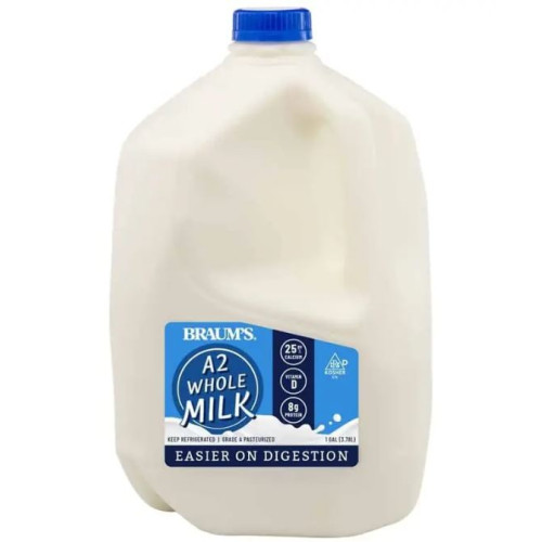 MILK BRAUMS WHOLE ( A2 GRADE ) - 1 GAL / 3.78 LTS