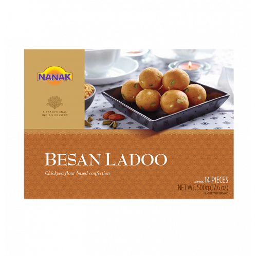 BESAN LADOO NANAK SWEETS - 500 GMS / 17.6 OZ (Approx. 14 Pcs)