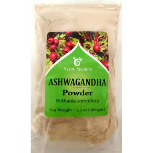 ASHWAGANDHA POWDER VEDIC SECRETS - 3.5 OZ / 100 GMS