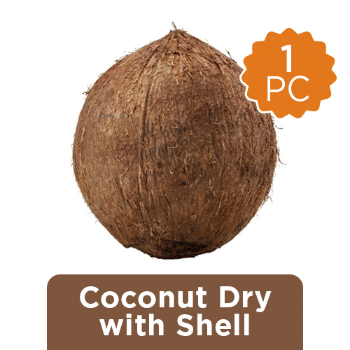 COCONUT DRY WITH SHELL / POOJA / NARIYAL - 1 PC